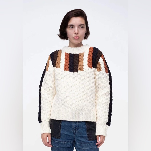 Sea Aspen Chunky Hand-Knit Wool Sweater - Picture 1 of 5